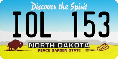 ND license plate IOL153