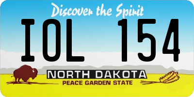 ND license plate IOL154