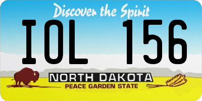 ND license plate IOL156