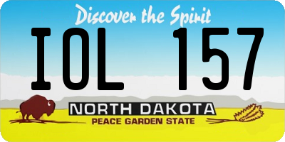 ND license plate IOL157