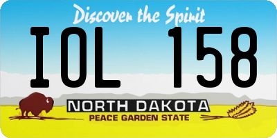 ND license plate IOL158