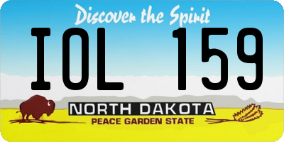 ND license plate IOL159
