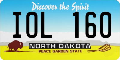 ND license plate IOL160
