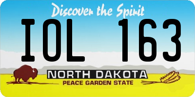 ND license plate IOL163