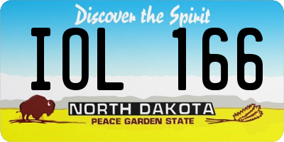 ND license plate IOL166