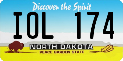 ND license plate IOL174