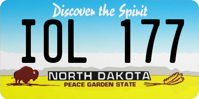 ND license plate IOL177