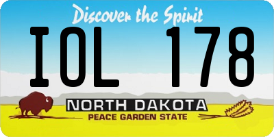 ND license plate IOL178