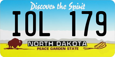 ND license plate IOL179