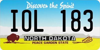 ND license plate IOL183