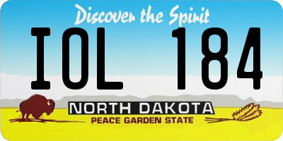 ND license plate IOL184