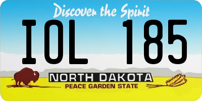 ND license plate IOL185