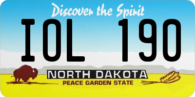 ND license plate IOL190