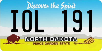 ND license plate IOL191