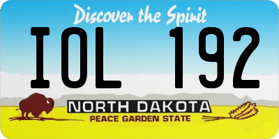 ND license plate IOL192