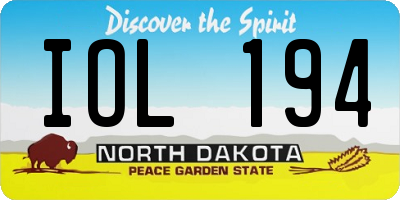 ND license plate IOL194