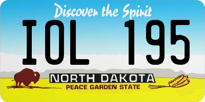 ND license plate IOL195