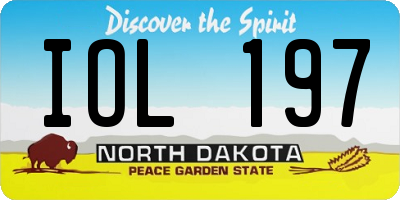 ND license plate IOL197