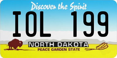 ND license plate IOL199