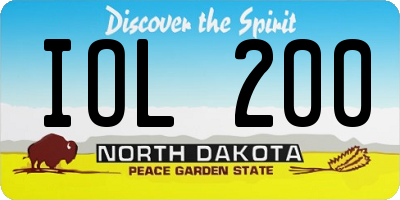 ND license plate IOL200