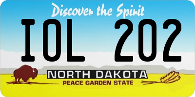 ND license plate IOL202