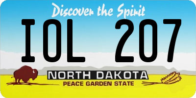 ND license plate IOL207