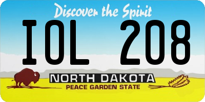 ND license plate IOL208