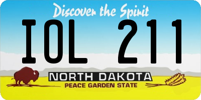 ND license plate IOL211