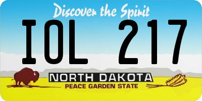 ND license plate IOL217
