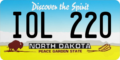 ND license plate IOL220