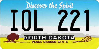 ND license plate IOL221