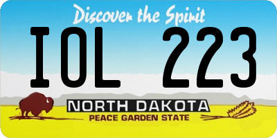 ND license plate IOL223