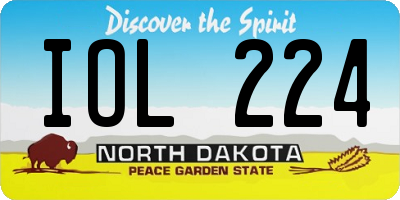 ND license plate IOL224