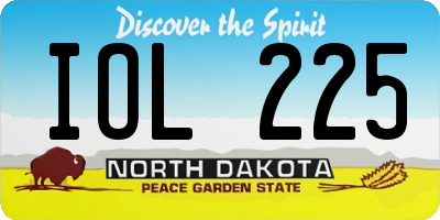 ND license plate IOL225