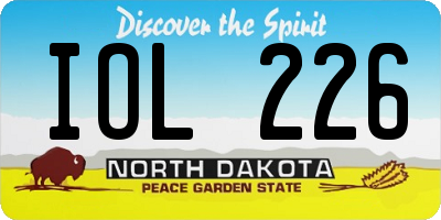 ND license plate IOL226