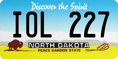 ND license plate IOL227