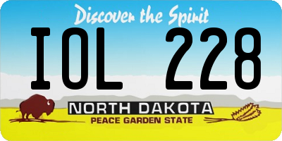 ND license plate IOL228