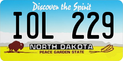 ND license plate IOL229