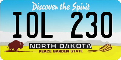 ND license plate IOL230