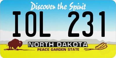 ND license plate IOL231