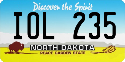 ND license plate IOL235