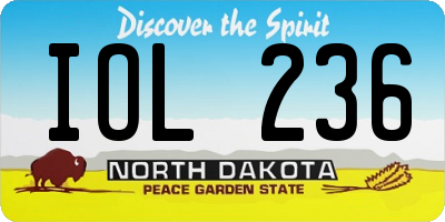 ND license plate IOL236