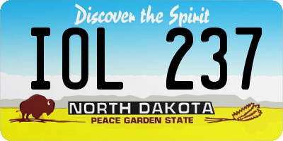 ND license plate IOL237