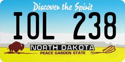 ND license plate IOL238