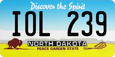 ND license plate IOL239