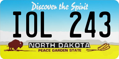 ND license plate IOL243