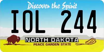 ND license plate IOL244