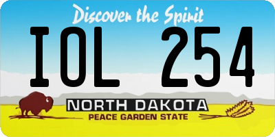 ND license plate IOL254