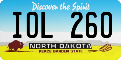 ND license plate IOL260