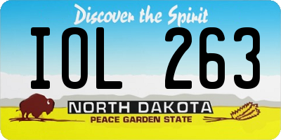 ND license plate IOL263